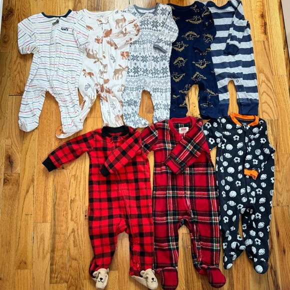 Levi's Other - Levi's, Carters, George's -‎ 8 Baby Pajamas size 3/6 months, 6 footing,2 no food